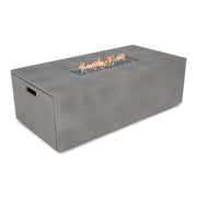 30" x 60" Inch Rectangle Concrete Faux Aluminum Firepit With Lid - The Great Escape