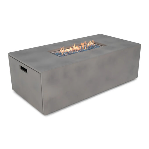30" x 60" Inch Rectangle Concrete Faux Aluminum Firepit With Lid - The Great Escape