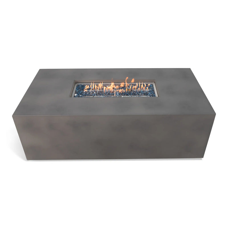 30" x 60" Inch Rectangle Concrete Faux Aluminum Firepit With Lid - The Great Escape