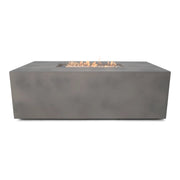 30" x 60" Inch Rectangle Concrete Faux Aluminum Firepit With Lid - The Great Escape