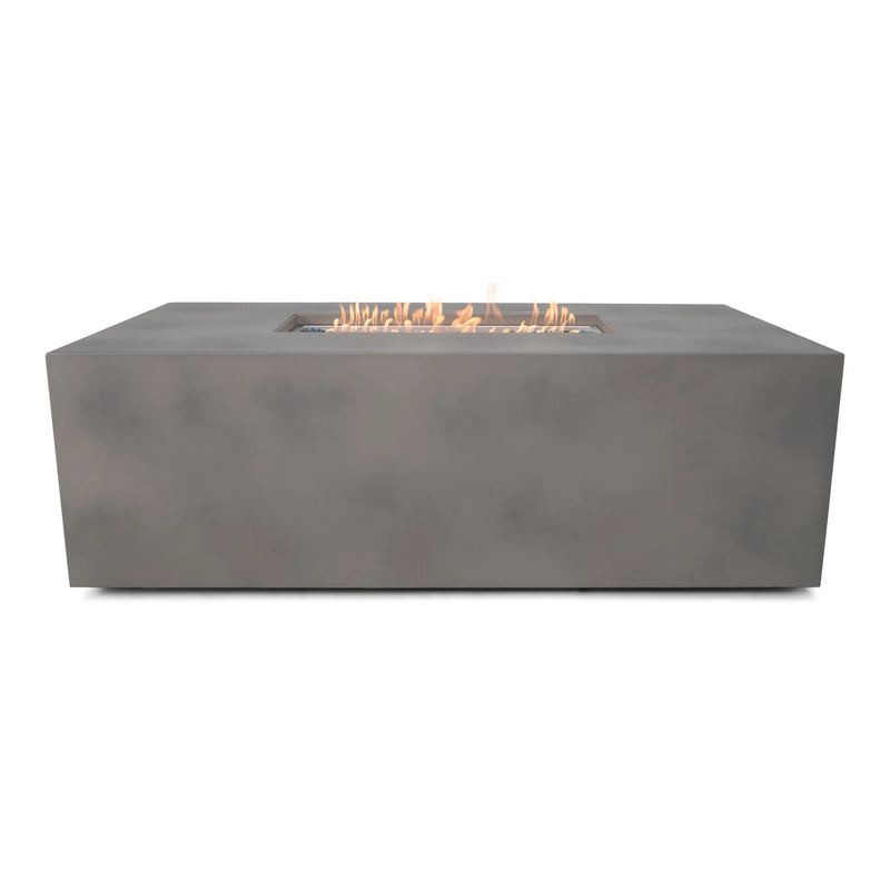 30" x 60" Inch Rectangle Concrete Faux Aluminum Firepit With Lid - The Great Escape