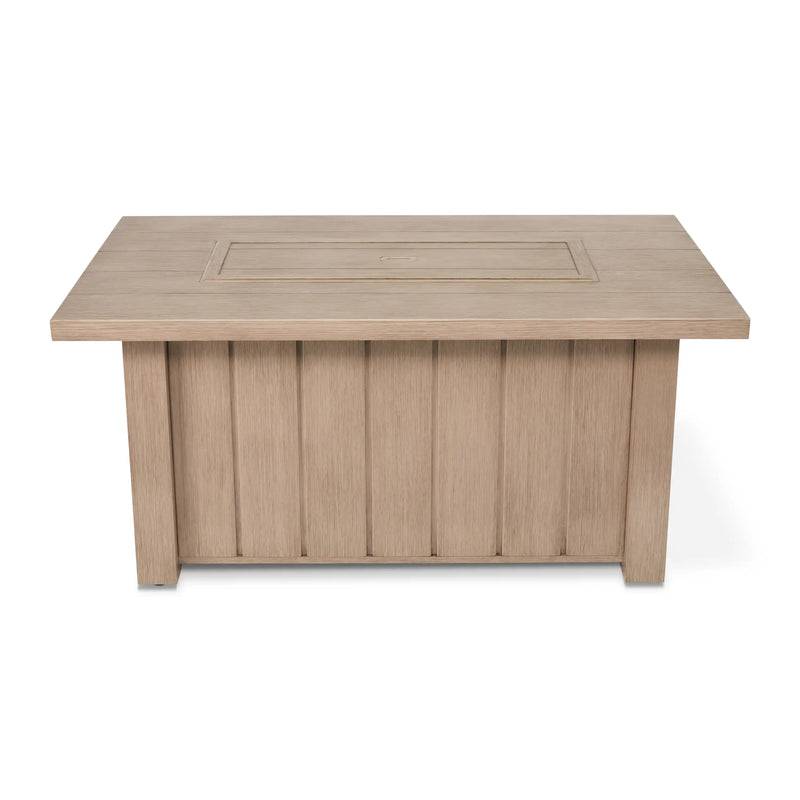 32"x50" Naples Flax Aluminum Firepit With Lid - The Great Escape