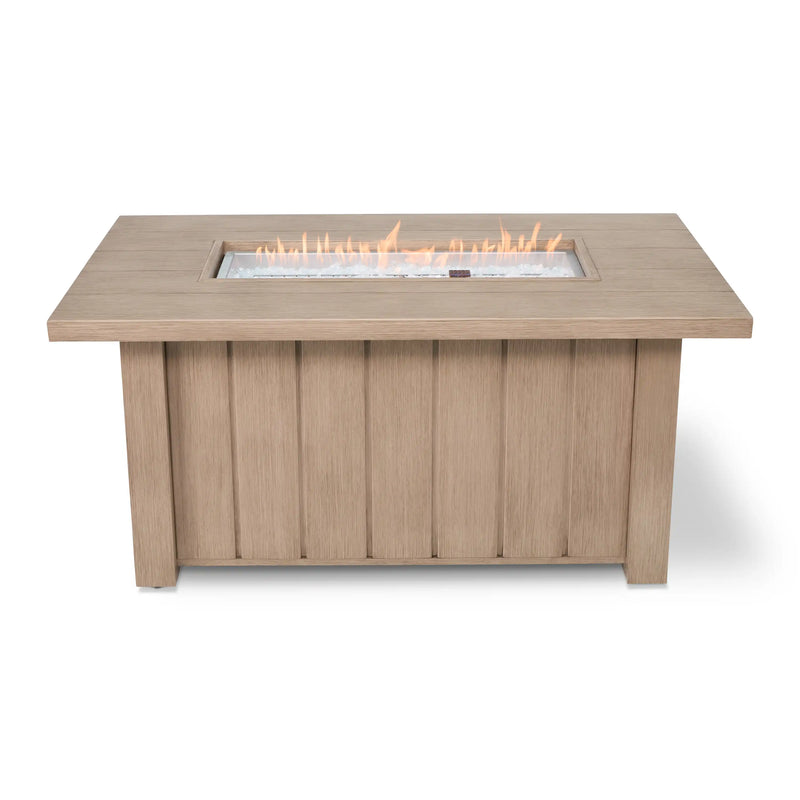 32"x50" Naples Flax Aluminum Firepit With Lid - The Great Escape