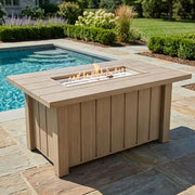 32"x50" Naples Flax Aluminum Firepit With Lid - The Great Escape