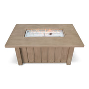 32"x50" Naples Flax Aluminum Firepit With Lid - The Great Escape