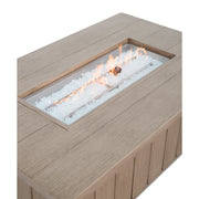 32"x50" Naples Flax Aluminum Firepit With Lid - The Great Escape