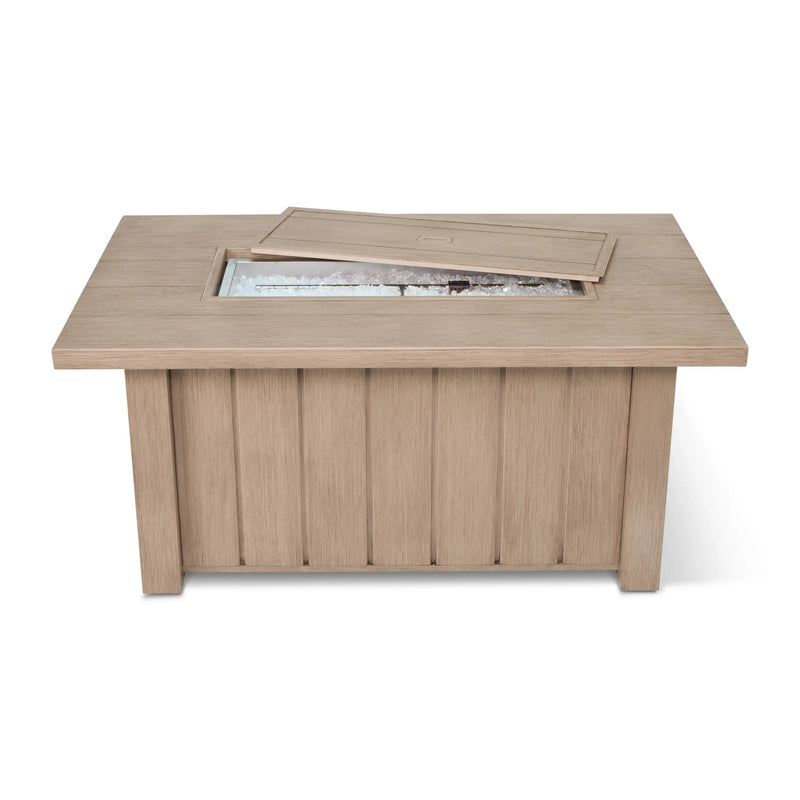 32"x50" Naples Flax Aluminum Firepit With Lid - The Great Escape