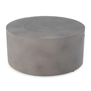 42" Round Faux Concrete Aluminum Fire Table W/ Lid - The Great Escape