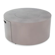 42" Round Faux Concrete Aluminum Fire Table W/ Lid - The Great Escape