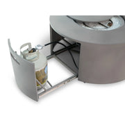 42" Round Faux Concrete Aluminum Fire Table W/ Lid - The Great Escape