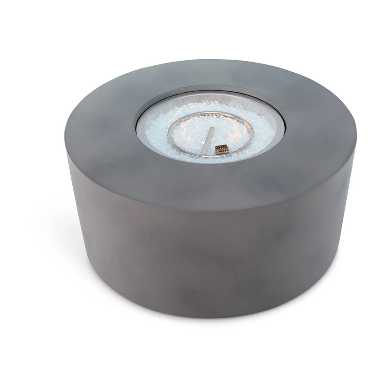42" Round Faux Concrete Aluminum Fire Table W/ Lid - The Great Escape