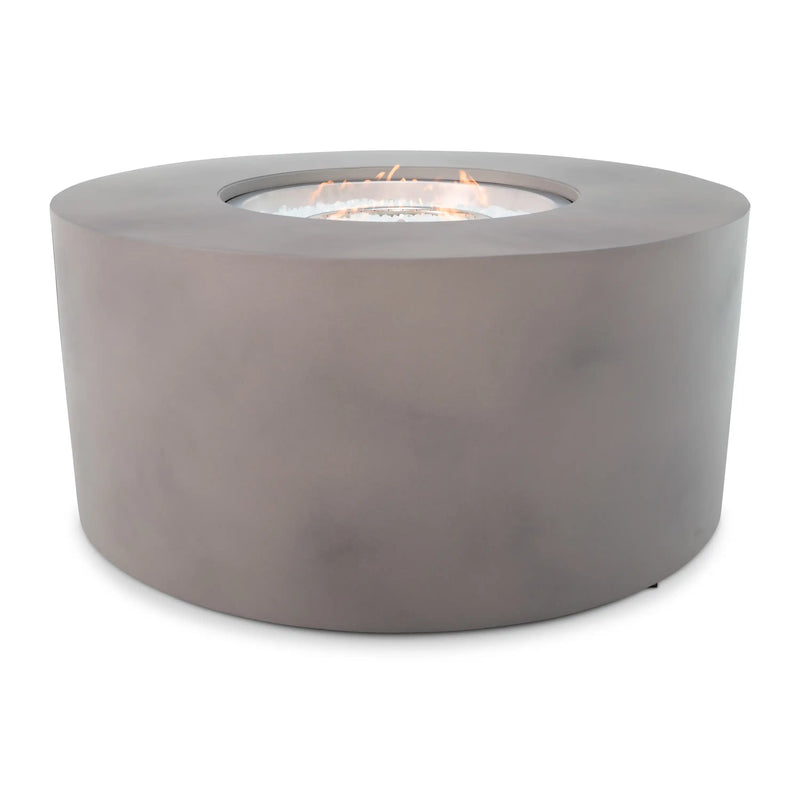 42" Round Faux Concrete Aluminum Fire Table W/ Lid - The Great Escape