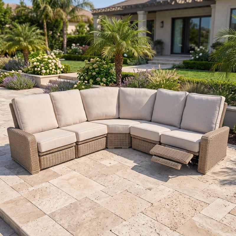 Naples 5 Piece Reclining Sectional Group - The Great Escape