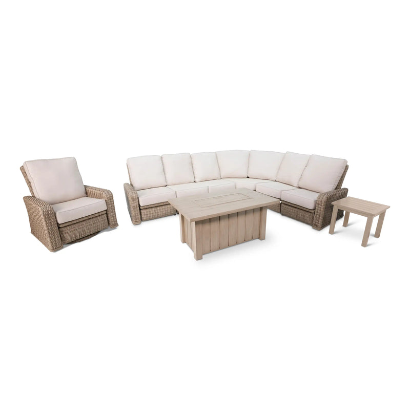 Naples 9 Piece Reclining Firepit Sectional Group - The Great Escape