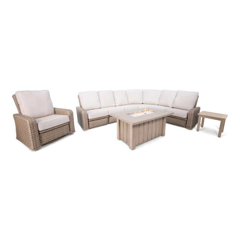 Naples 9 Piece Reclining Firepit Sectional Group - The Great Escape