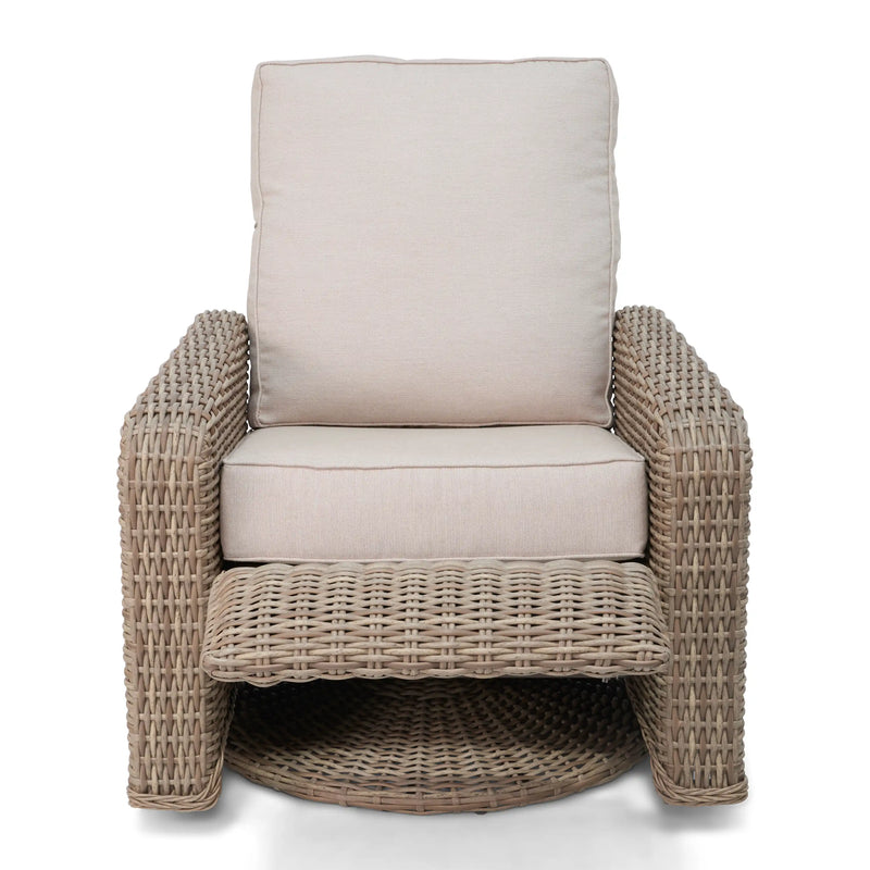 Naples Woven Cushioned High Back Swivel Glider Recliner - The Great Escape
