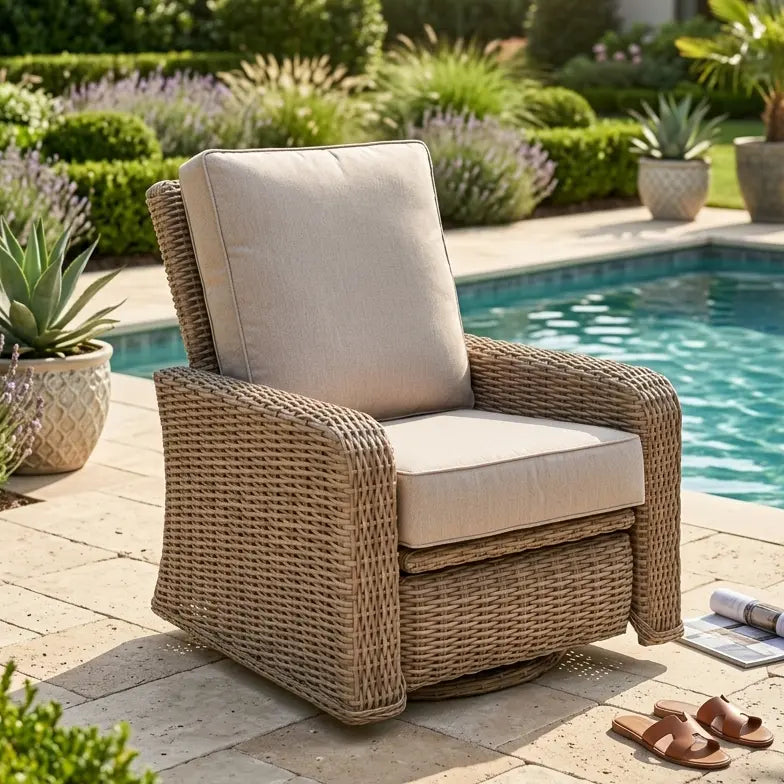 Naples Cushioned Swivel Glider Recliner - The Great Escape