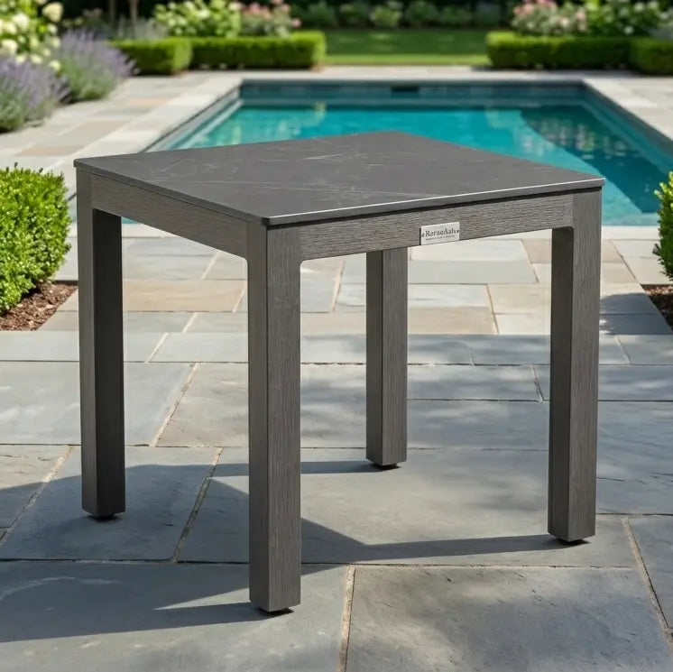 22" Square Stone Top End Table - The Great Escape