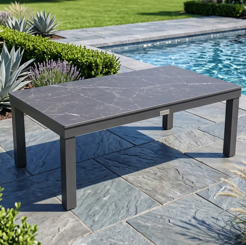 22"x44" Rectangle Stone Top Coffee Table - The Great Escape