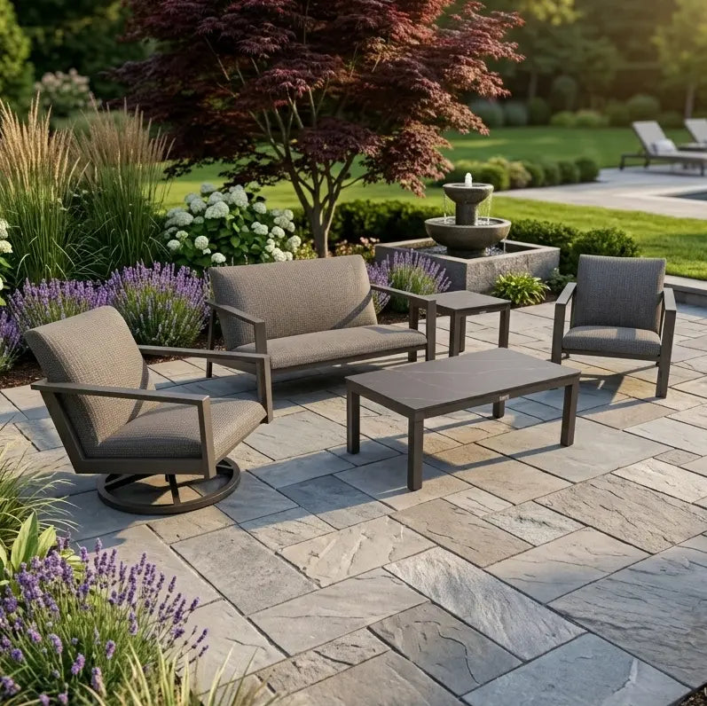 Parker 5 Piece QDF Loveseat Chat Group - The Great Escape