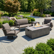 Parker 5 Piece QDF Loveseat Firepit/Chat Group - The Great Escape
