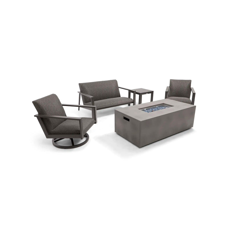 Parker 5 Piece QDF Loveseat Firepit/Chat Group - The Great Escape