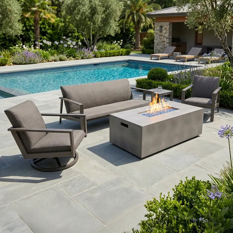 Parker 5 Piece QDF Sofa Firepit/Chat Group - The Great Escape