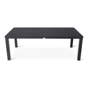 42" x 84" Rectangle Aluminum Slat Black Post Leg Dining Table - The Great Escape
