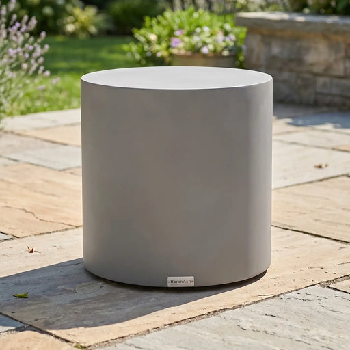 18" Round Concrete Faux Modern End Table - The Great Escape