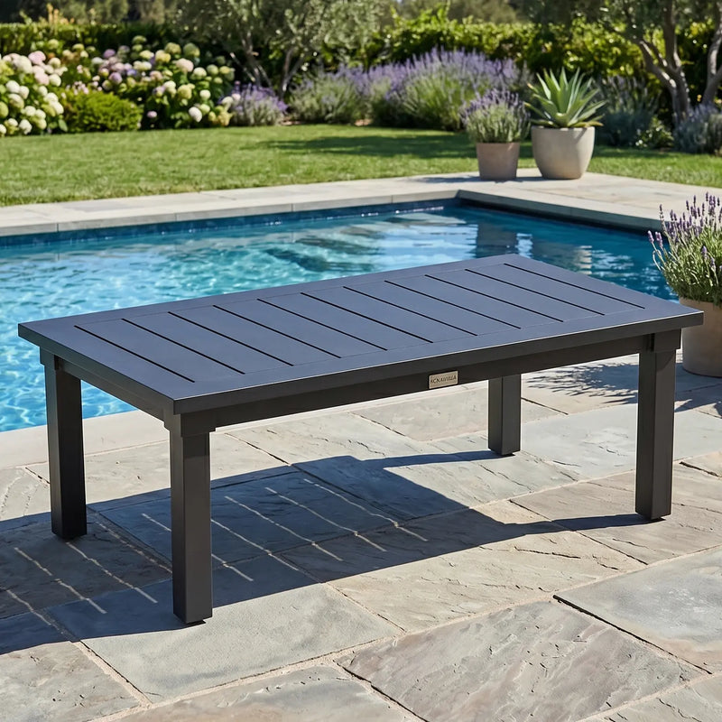 Prescott 24"x44" Rectangle Black Coffee Table - The Great Escape