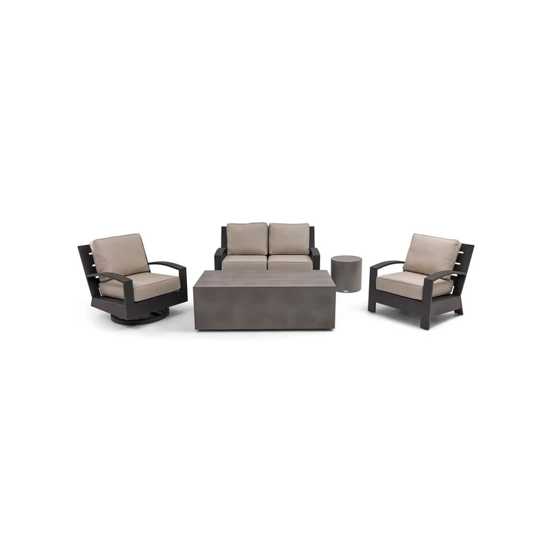 Prescott 5 Piece Loveseat Firepit/Chat Group - The Great Escape