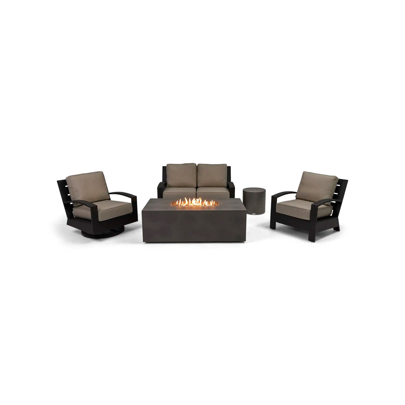 Prescott 5 Piece Loveseat Firepit/Chat Group - The Great Escape