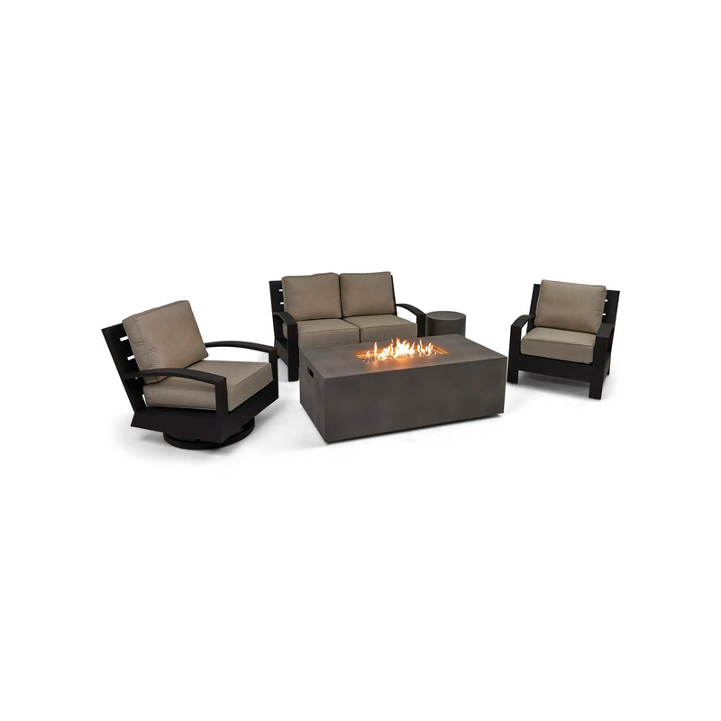 Prescott 5 Piece Loveseat Firepit/Chat Group - The Great Escape