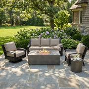 Prescott 5 Piece Sofa Firepit/Chat Group - The Great Escape