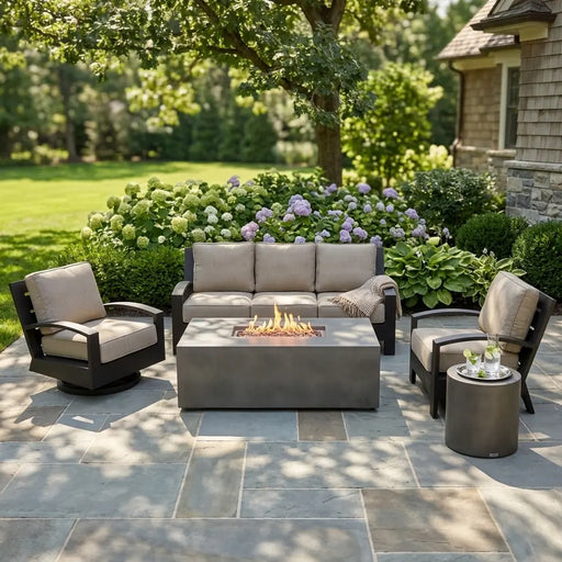 Prescott 5 Piece Sofa Firepit/Chat Group - The Great Escape