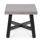 24" Square Concrete Faux/Black Coal DLX End Table - The Great Escape