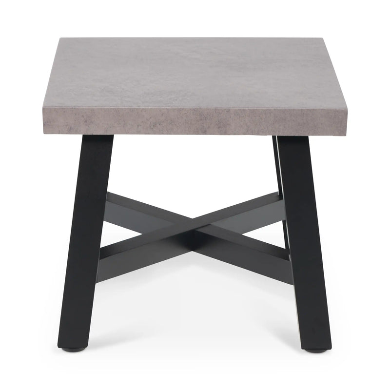 24" Square Concrete Faux/Black Coal DLX End Table - The Great Escape