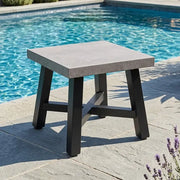 24" Square Concrete Faux/Black Coal DLX End Table - The Great Escape