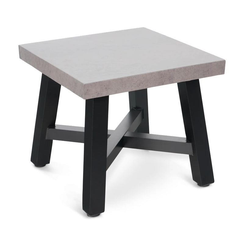 24" Square Concrete Faux/Black Coal DLX End Table - The Great Escape