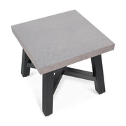 24" Square Concrete Faux/Black Coal DLX End Table - The Great Escape
