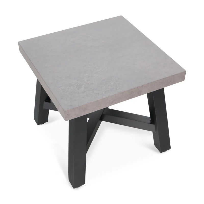 24" Square Concrete Faux/Black Coal DLX End Table - The Great Escape