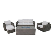 Soho XL 3 Piece Firepit Chat Group with Ottoman - The Great Escape
