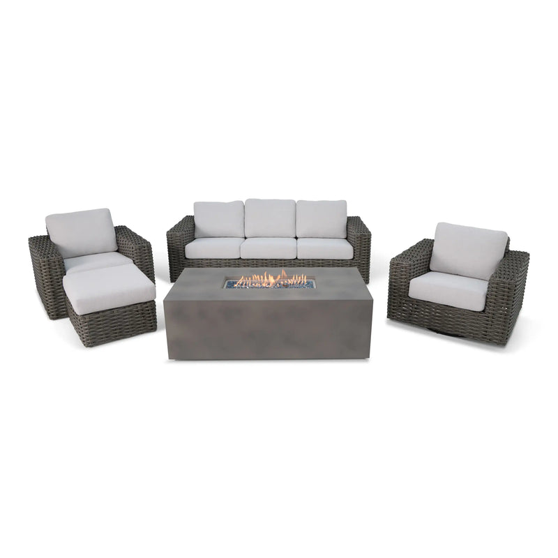Soho XL 3 Piece Firepit Chat Group with Ottoman - The Great Escape