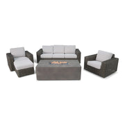 Soho XL 3 Piece Firepit Chat Group with Ottoman - The Great Escape