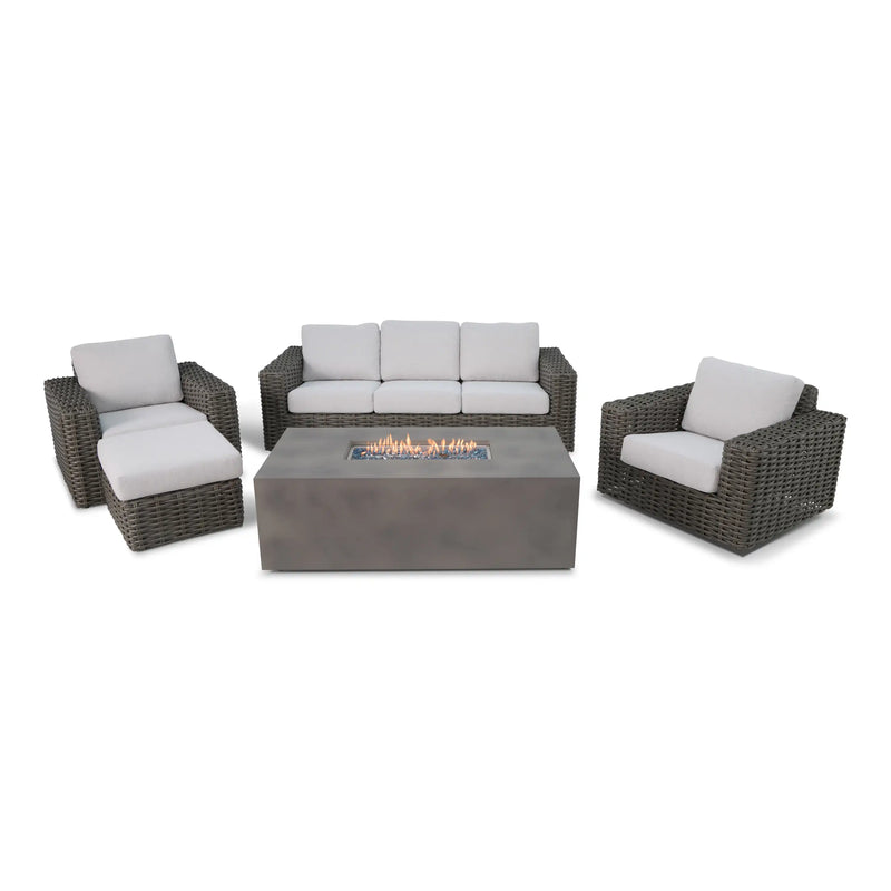 Soho XL 3 Piece Firepit Chat Group with Ottoman - The Great Escape