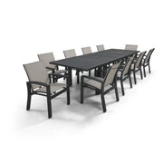 Prescott 11 Piece Black Extension Dining Table Group - The Great Escape