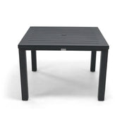 42 Inch Square Aluminum Slat Dining Table - The Great Escape