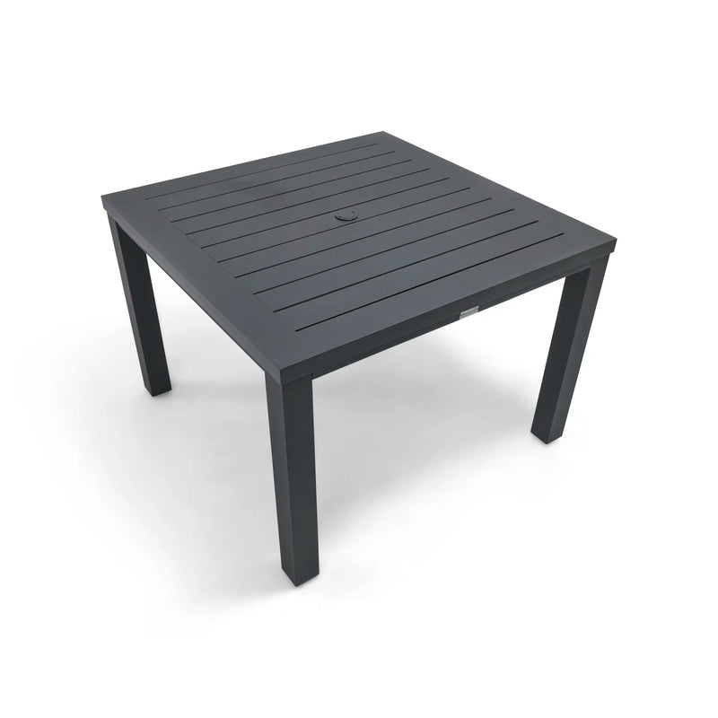 42 Inch Square Aluminum Slat Dining Table - The Great Escape