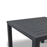 42 Inch Square Aluminum Slat Dining Table - The Great Escape