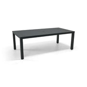 Prescott 42x84 Inch Rectangle Aluminum Slat Black Post Leg Dining Table - The Great Escape